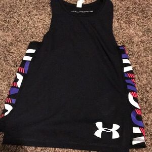 Black/Purple/hot pink/white under armor tank top